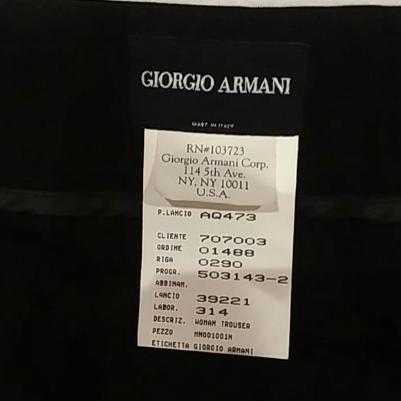 Vtg 90s Giorgio Armani Trousers 4 Wide Leg Black Italy S1990 Pleated Rear Euc - Picture 2 of 9